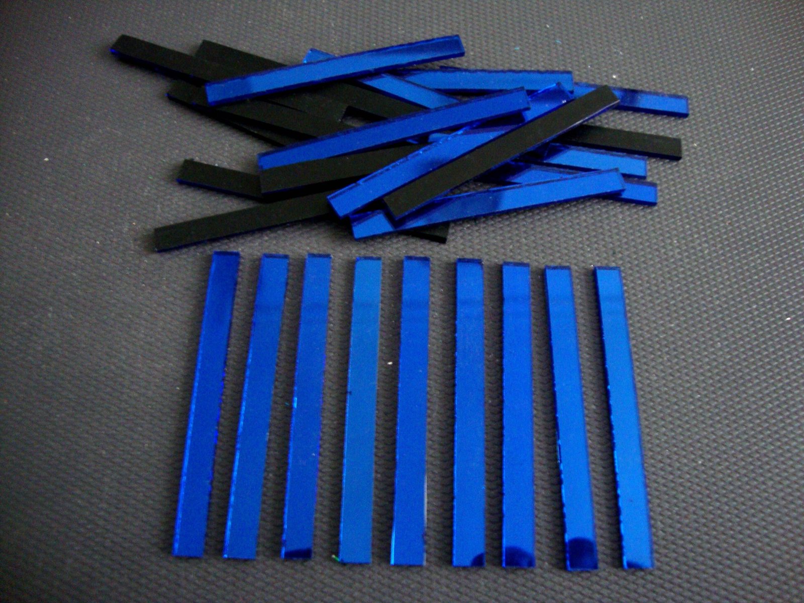 Mirror glass strips 5 x 0.5 cm