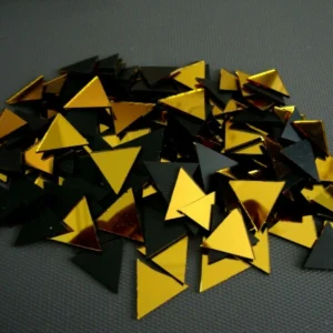 Gold mirror glass triangle 2 x 2 x 2 cm