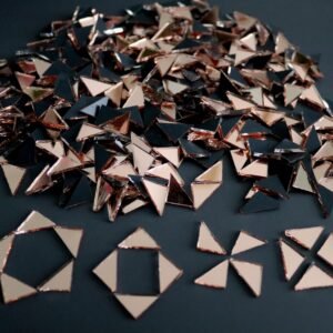 Mosaic 500 pieces triangular Rose gold mirror glass, 1x1x1.5 cm.