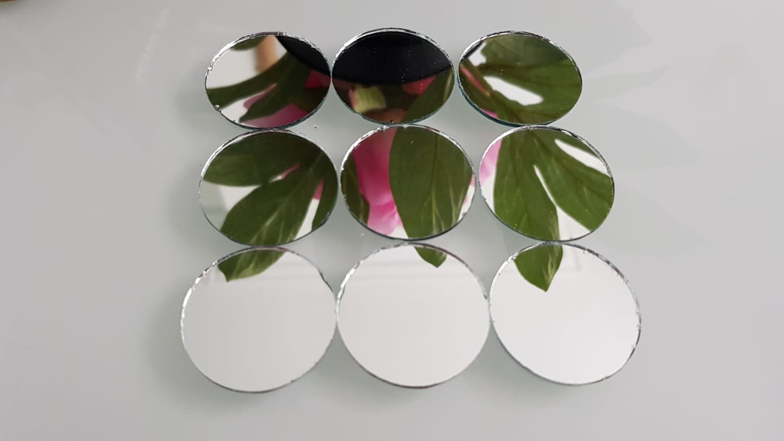 20 # Glass Silver Mirror approx 29 mm round for embroidery. - Image 2