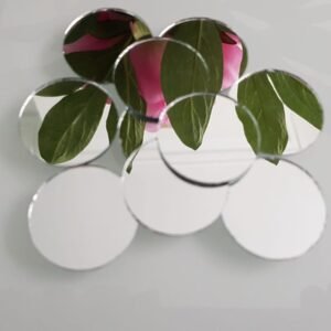 20 # Glass Silver Mirror approx 29 mm round for embroidery.