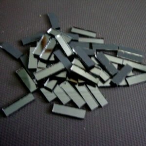 Mosaic 100 pieces Grey mirror glass strips, 2 x 0.5 cm.
