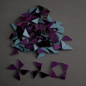 Mosaic 300 pieces triangular Purple mirror glass, 1x1x1.5 cm.