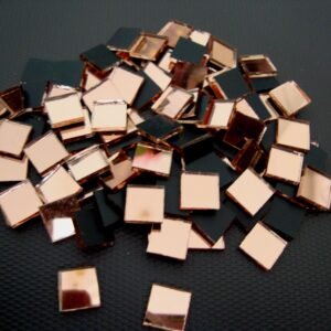 Rose gold mirror glass 1×1 cm, 1.8 mm thick, 300 pieces.