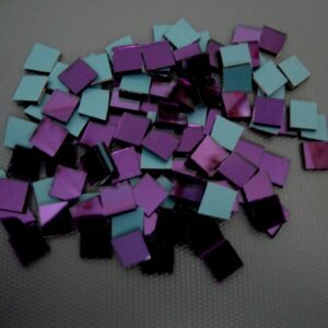 Purple mirror glass 1×1 cm, 1.8 mm thick, 300 pieces.
