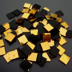 Gold mirror glass 1x1 cm, 1.8 mm thick, 300 pieces.