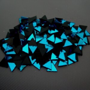 Mosaic 300 pieces triangular Turquoise mirror glass, 1x1x1 cm.