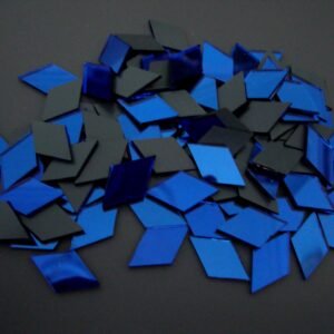 Mosaic 200 pieces Diamond shaped Royal blue mirror glass, 1x 2 cm.