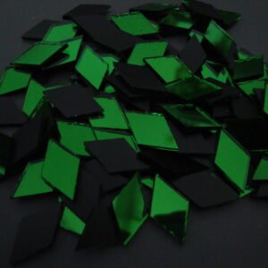 Mosaic 200 pieces Diamond shaped Green mirror glass, 1x 2 cm.
