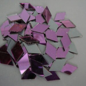 Mosaic 200 pieces Diamond shaped Purple mirror glass, 1x 2 cm.