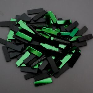 Mosaic 100 pieces Green mirror glass strips, 2 x 0.5 cm.