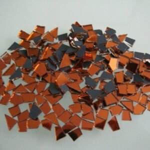 Mosaic Burnt Orange mirror glass tiny off cuts 1000 pieces 1.8 mm thick.