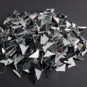 Mosaic 500 pieces triangular Silver mirror glass, 1x1x1.5 cm.