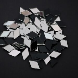 Mosaic 200 pieces Diamond shaped Silver mirror glass, 1x 2 cm.