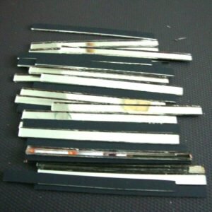 Mosaic 100 pieces Silver mirror glass strips, 12 x 0.5 cm.